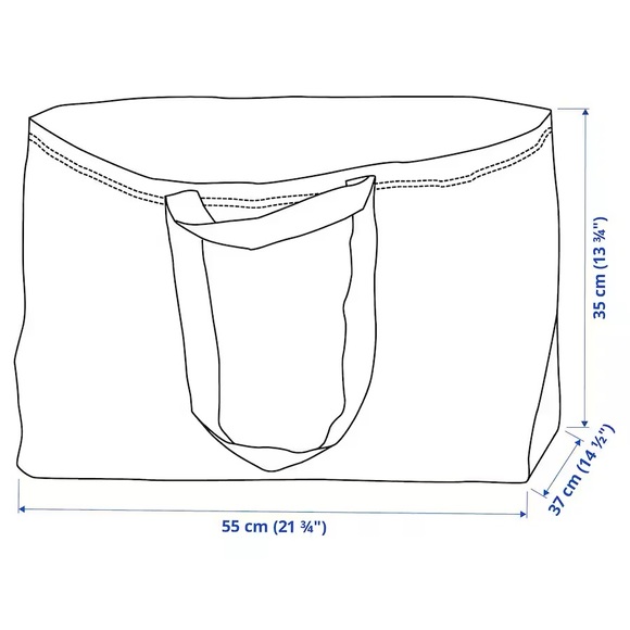 IKEA Frakta Three (3) Oversized Blue Reusable Shopping Laundry Tote Bag … - Picture 7 of 7